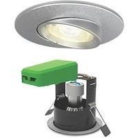 4lite WiZ Connected Smart LED Fire Rated Downlight IP20 GU10 Adjustable Satin Chrome WiFi/BLE Twin Pack, Satin Chrome