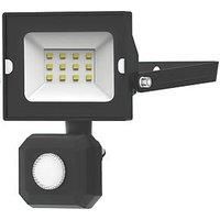 4lite Advantage Outdoor LED Floodlight With PIR Sensor Black 10W 850lm (872KK)