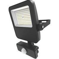 4lite Outdoor Graden/Security LED Floodlight with PIR Sensor IP65 10w 3150lm Die-Cast Black - Cool White