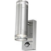 4lite Marinus Outdoor IP44 Up/Down Wall Light With PIR Sensor Stainless Steel (250RR)