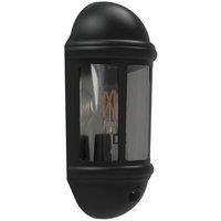 4lite Outdoor Half Wall Light/Lantern With PIR Sensor Black (269RR)