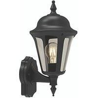 4lite Outdoor LED E27 Wall Lantern Black 8W 849lm (712GG)
