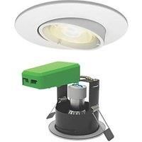 4lite Tilt Cylindrical Fire Rated LED Smart Downlight White 5W 440lm 6 Pack (201GR)