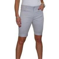 Ladies Stretch Chino Shorts Above Knee Turn Up Cuff Jeans Style 10-18