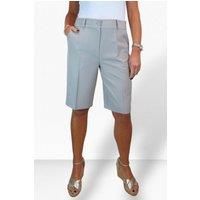 Paulo Due Women's Smart Pleated Tailored Shorts in Light Grey | Size: 18