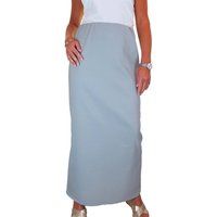 Paulo Due Women's Pull On Elasticated Waist Maxi Pencil Skirt in Light Grey | Size: 12