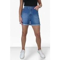 Womens Mom Style Denim Shorts Ladies 100% Cotton Denim High Waisted Shorts