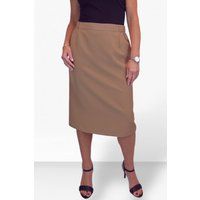 Paulo Due Lined Pencil Skirt for Women Smart Ladies Below Knee Elasticated Waist Skirt Office Evening Tan 10-24 (16)
