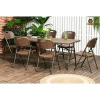 Six-Seater Resin Rattan Effect Dining Set