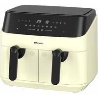 EMtronics Double Basket Air Fryer Large Digital 9 Litre Dual with Timer - Cream