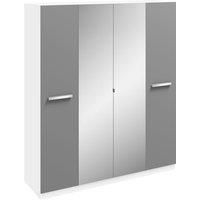 Moritz 4 Door Mirrored Wardrobe White