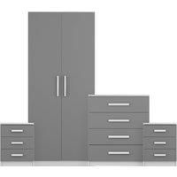 Sudbury 4 Piece Double Wardrobe Bedroom Furniture Set