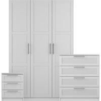 Sudbury Framed 3 Piece Triple Wardrobe Bedroom Furniture Set