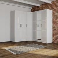 Sudbury Framed 3 Piece Large Mirrored Corner Wardrobe Set