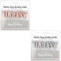 Metallic Happy Birthday Candles