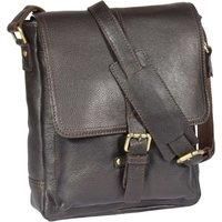 Mens Real Leather Cross Body Flap over Shoulder Bag Travel Pouch HOL14 Brown