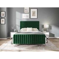 K Living Moxton Double 4'6 Fabric Bedframe - Green - Velvet