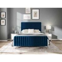 K Living Moxton Double 4'6 Fabric Bedframe - Royal Blue - Velvet