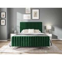 K Living Moxton King Size 5'0 Fabric Bedframe - Green - Velvet