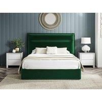 K Living Weston Double 4'6 Fabric Bedframe Ottoman - Green - Velvet