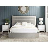 K Living Weston King Size 5'0 Fabric Bedframe Ottoman - Silvery Grey - Velvet