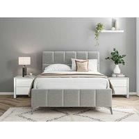 K Living Nova Double 4'6 Fabric Bedframe - Grey - Linen