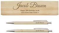 Personalised Message Wooden Pen And Pencil Box Set