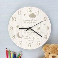 Personalised Twinkle Twinkle Shabby Chic Large Wooden Wall Clock