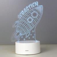 Personalised Space Rocket Colour Changing Night LED Light