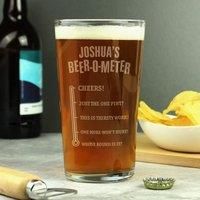 Personalised Message Beer O Meter Pint Glass