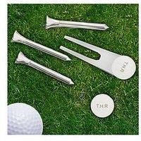 The Personalised Memento Company Personalised Golf Set Including Tees, Pitch Repairer And A Marker Pen