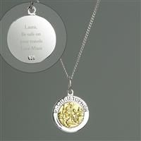 Personalised Memento Gold Plated St. Christopher Necklace