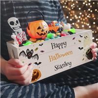 The Personalised Memento Company Personalised Halloween Small Wooden Treats Crate