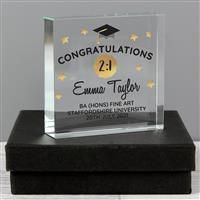 Personalised Message Graduation Crystal Token Ornament