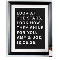 The Personalised Memento Company Personalised Typography Black Framed Print