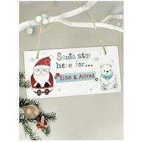 Personalised Santa Stop Here For....Wooden Sign