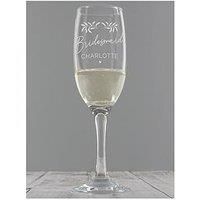 Personalised Wedding Botanical Flute Glass