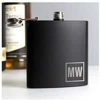 The Personalised Memento Company Personalised Black Monogram Hip Flask