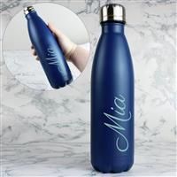 Custom Personalised Navy Metal Insulated Drinks Bottle. Ideal for Kids,Teachers,Work,School,Cycling,Gym,Camping, Mother/'s Day, Father/'s Day