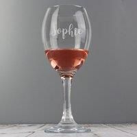 Custom Personalised Name Only Engraved Wine Glass