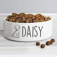 Personalised Scribble Dog Medium Ceramic Pet Bowl