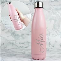Custom Personalised Pink Metal Insulated Drinks Bottle. Ideal for Kids,Teachers,Work,School,Cycling,Gym,Camping, Mother/'s Day, Father/'s Day