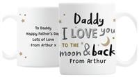 Personalised Message To The Moon And Back Mug
