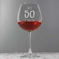 Personalised Birthday Bottle of Wine Glass