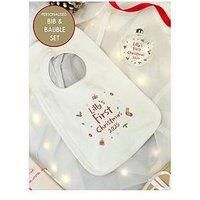 The Personalised Memento Company 1St Christmas Baby Bundle
