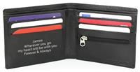 Personalised Message Free Text Black Leather Wallet