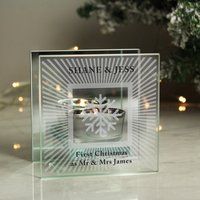 Personalised Silver Snowflake Tealight Holder