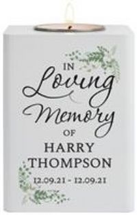 Personalised Message In Loving Memory Wood Tea Light Holder
