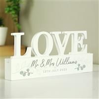 Personalised Message Botanical Wooden Love Ornament
