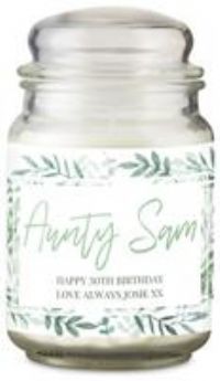 Personalised Message Botanical Large Jar Candle - Vanilla